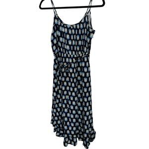 J. Crew, Size 6, Navy Folklore Midi Dress, Adjustable Straps, Ruffle Hem, Summer